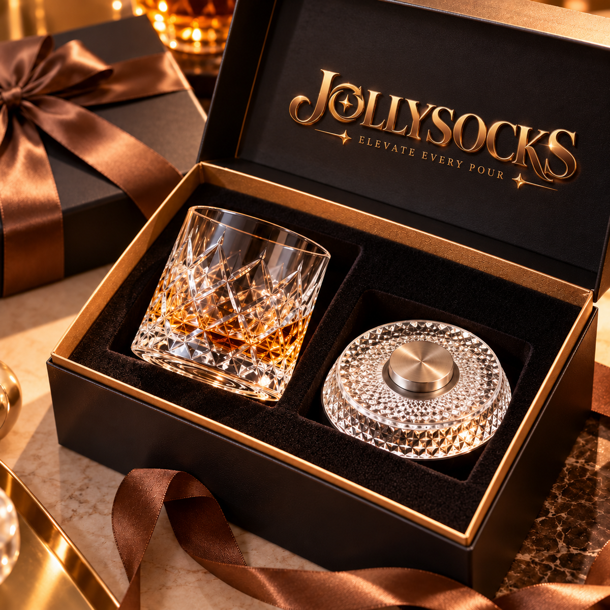 Jollysocks 360° Crystal Spin Whiskey Glass