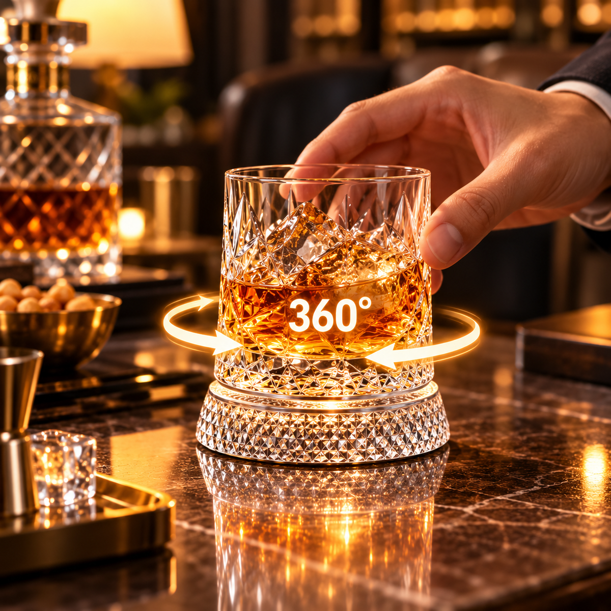 Jollysocks 360° Crystal Spin Whiskey Glass