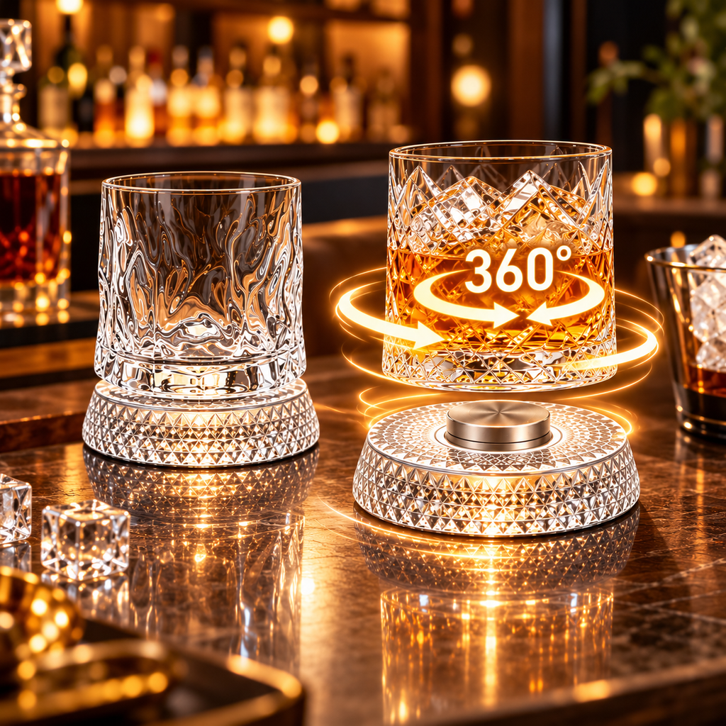 Jollysocks 360° Crystal Spin Whiskey Glass